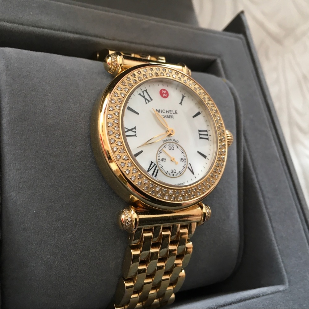Michele Caber Gold and Diamond Women's Watch . Rare hard to find!
